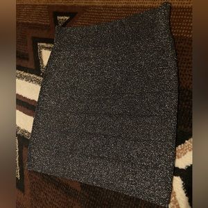 Black & silver body-con mini skirt